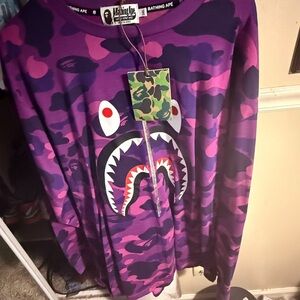 Bape Purple Long Sleeve Tee